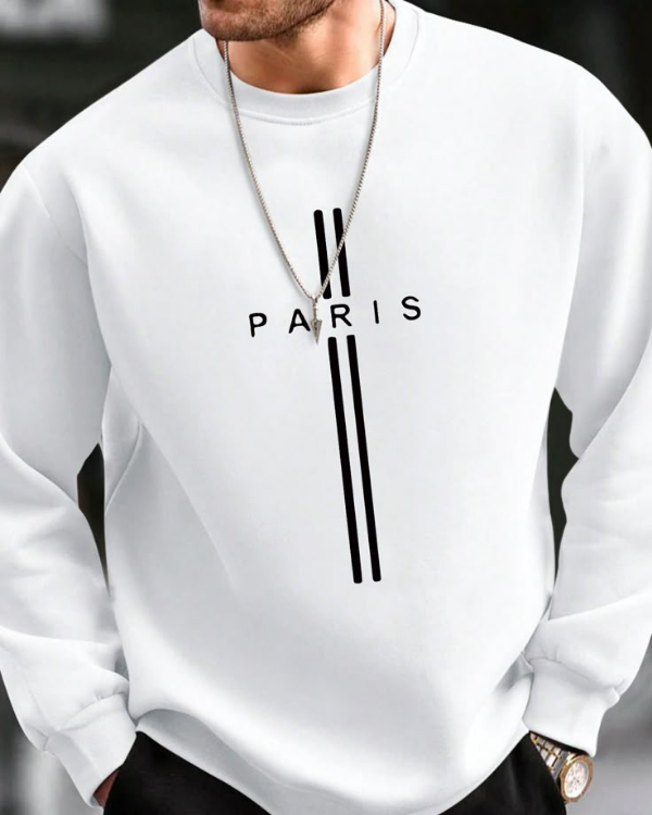 UrbanOutfits Men sweatshirt White / Cotton-Fleece / S Paris - Men Oversized sweatshirt