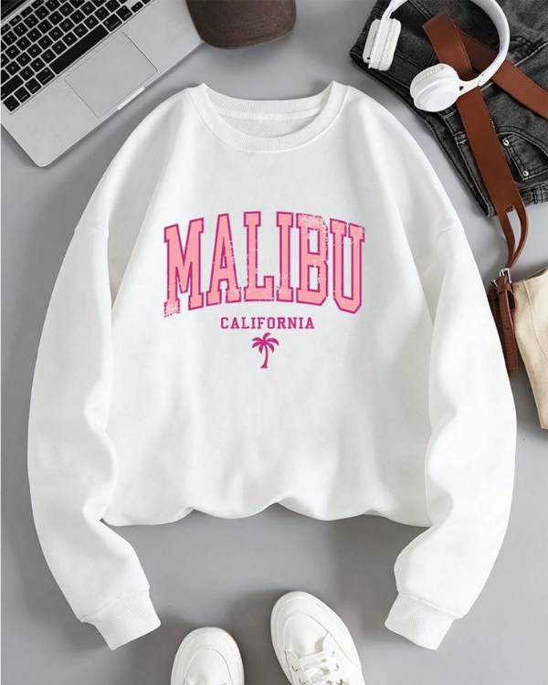 UrbanOutfits Women sweatshirt White / Cotton-Fleece / S MALIBU - Women Oversized sweatshirt