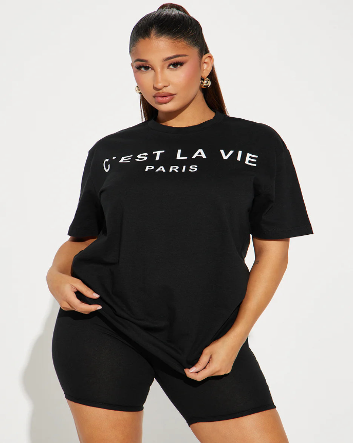 'C'EST LA VIE PARIS ' women oversized t-shirt