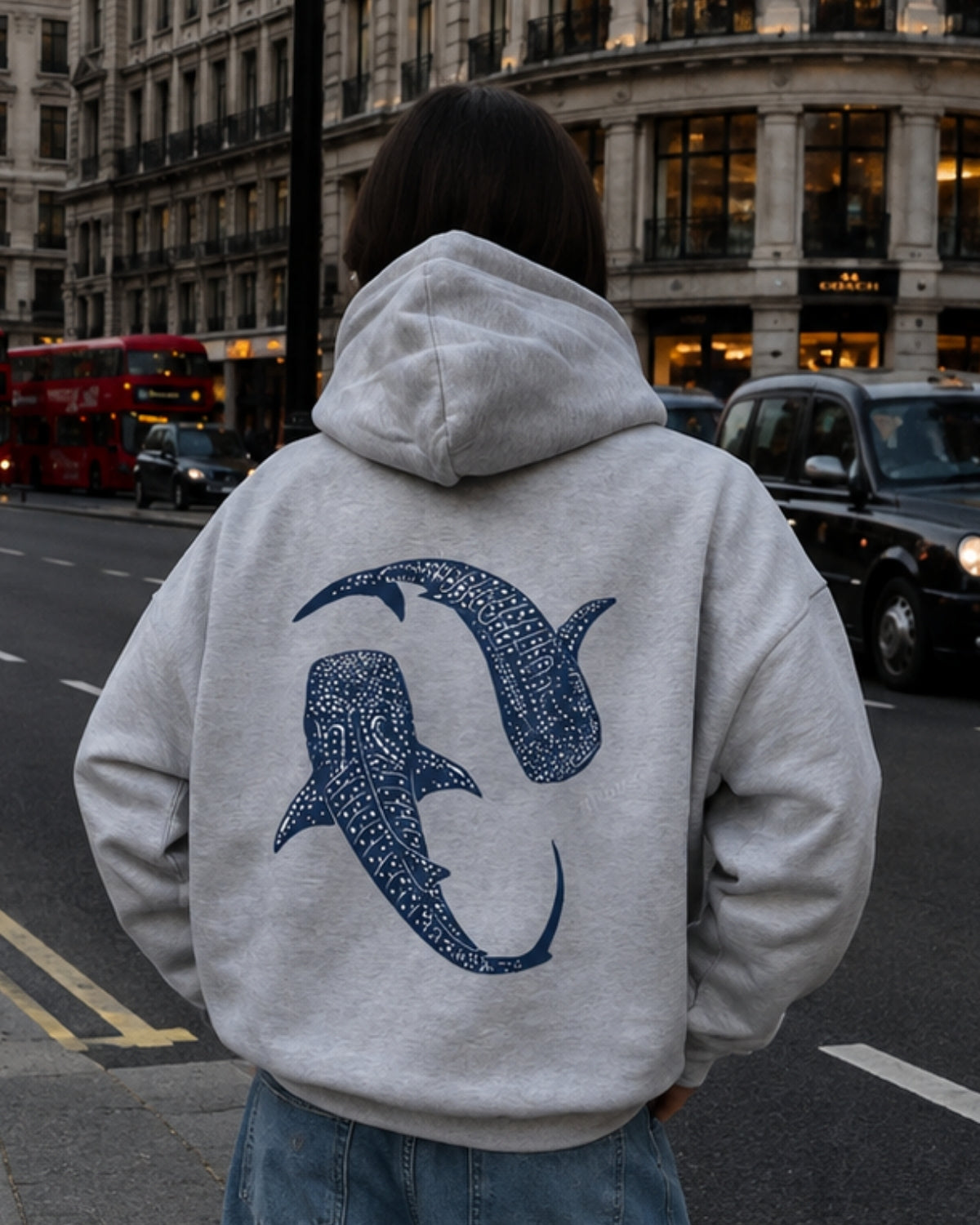 Whale Shark Harmony - Women Oversized Hoodie