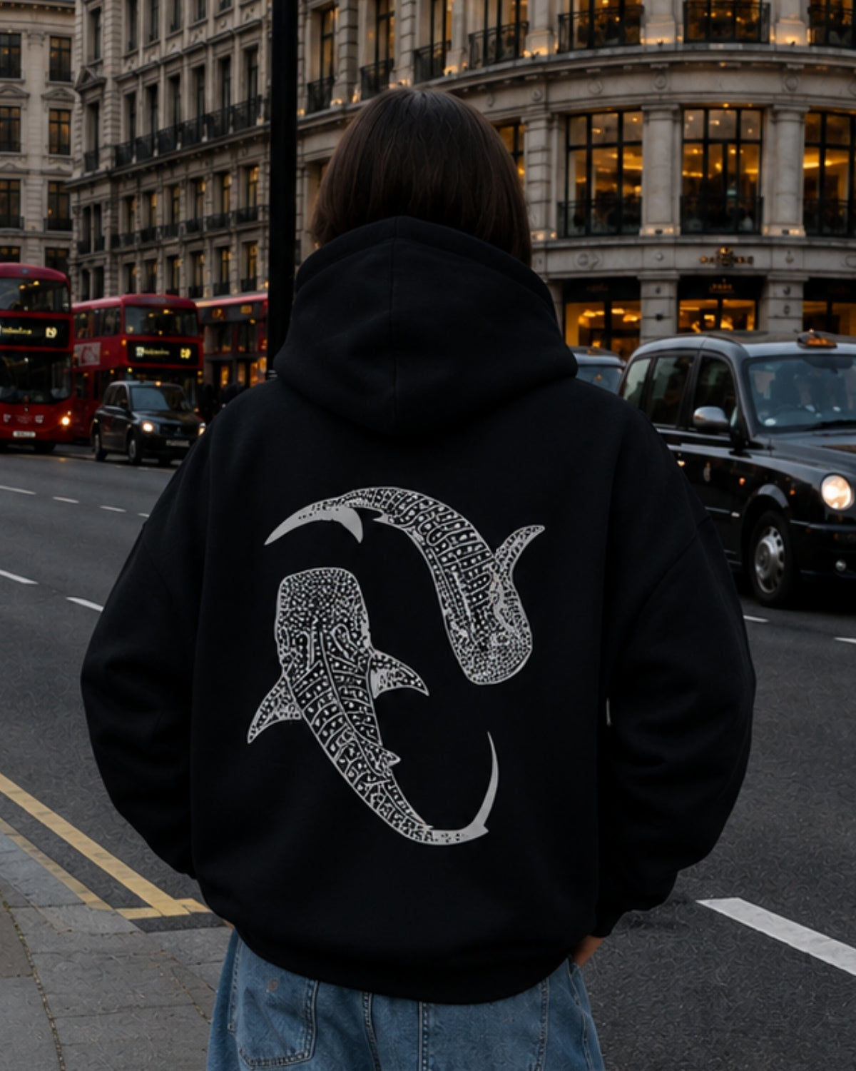 Whale Shark Harmony - Women Oversized Hoodie