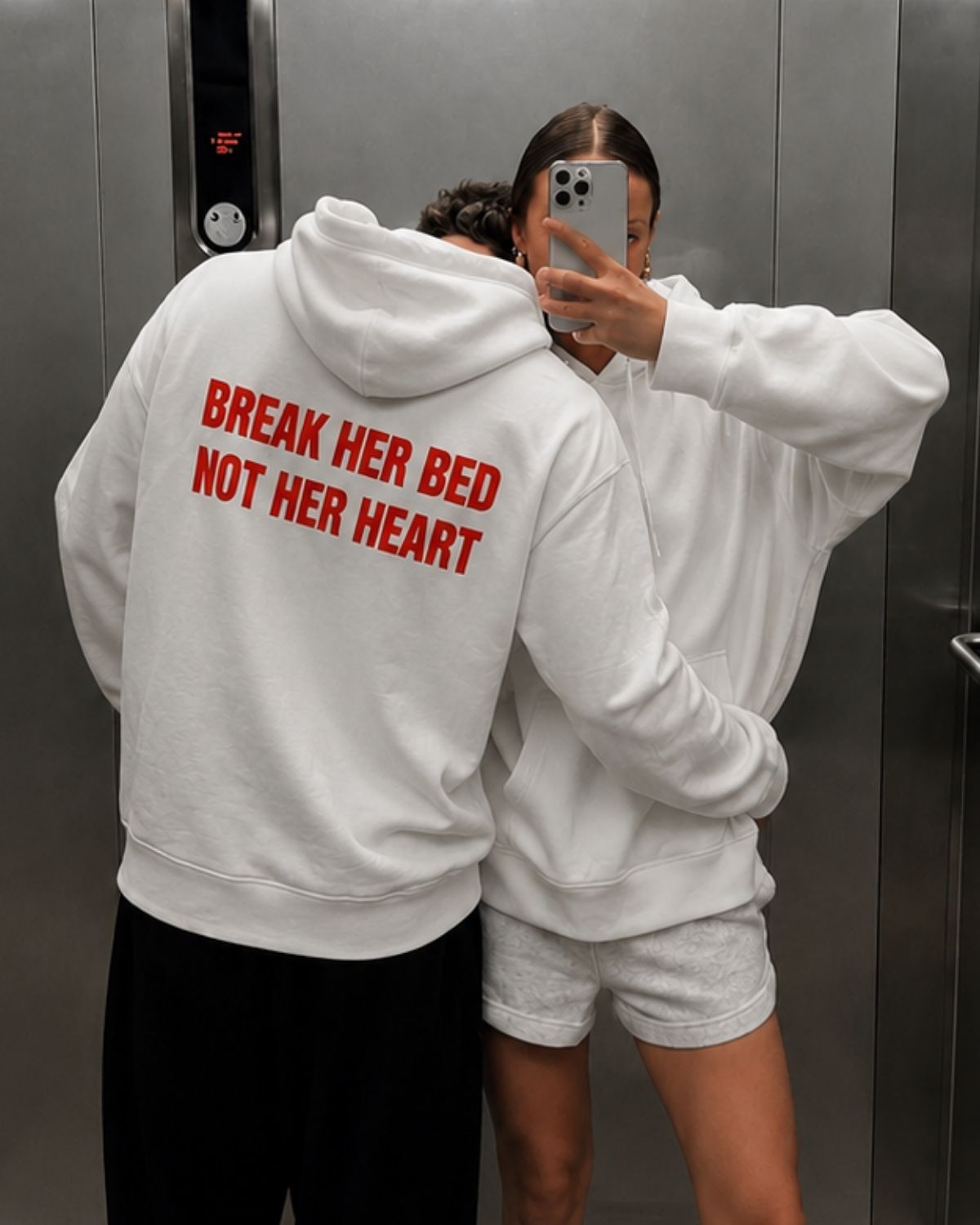 BREAK HER BED NOT HER HEART - Oversized Hoodie [ Unisex ]