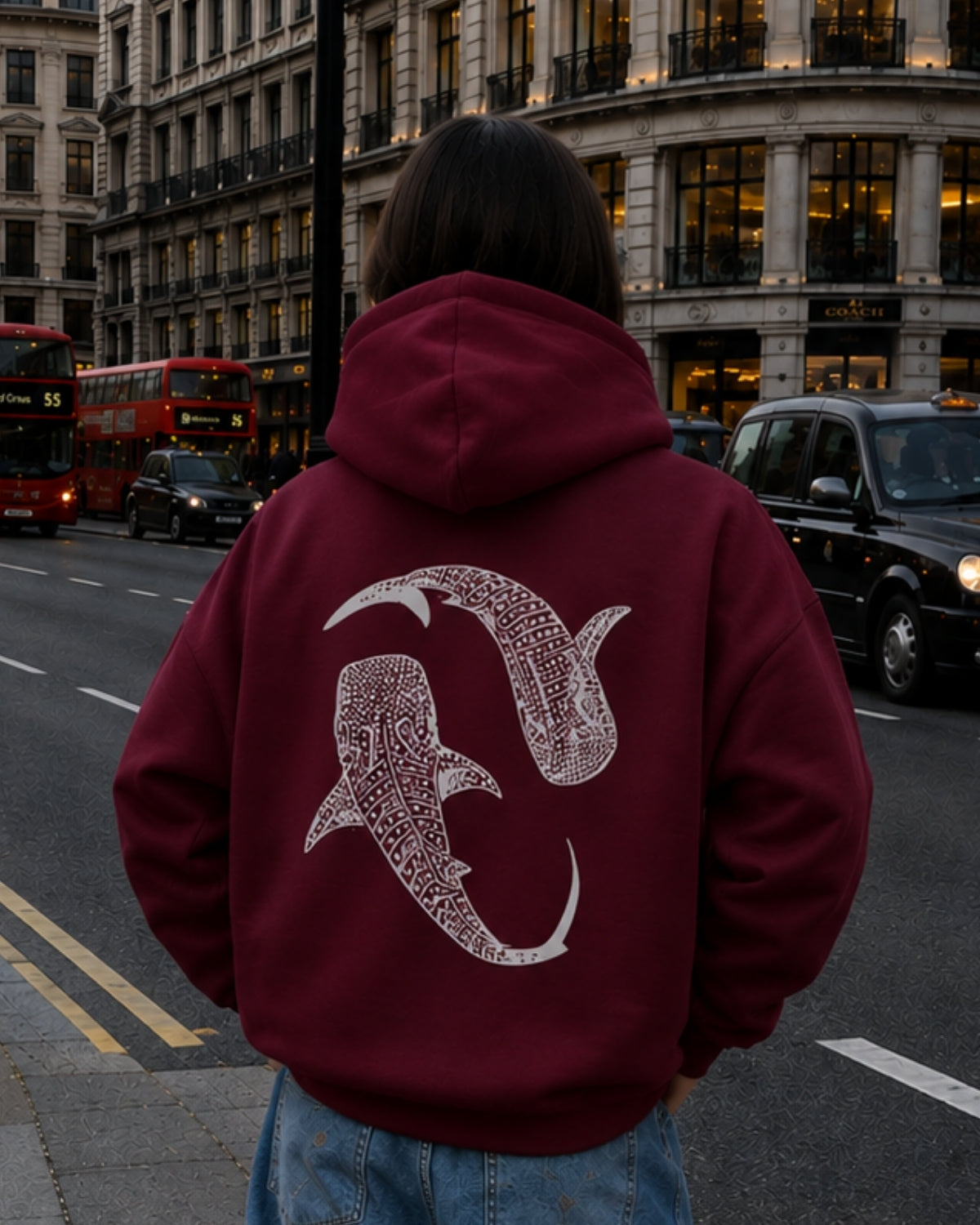 Whale Shark Harmony - Women Oversized Hoodie