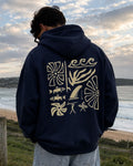 COASTAL LINOCUT - Oversized Hoodie [ Unisex ]