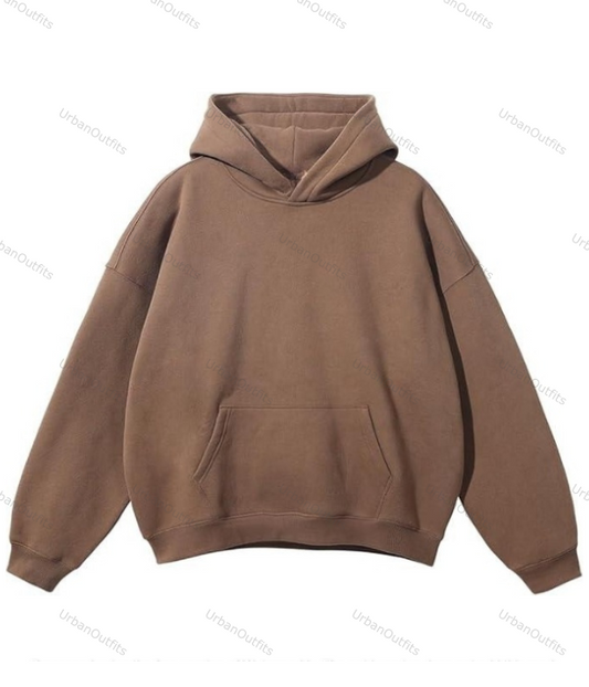 Light Brown Oversized Plain Hoodie