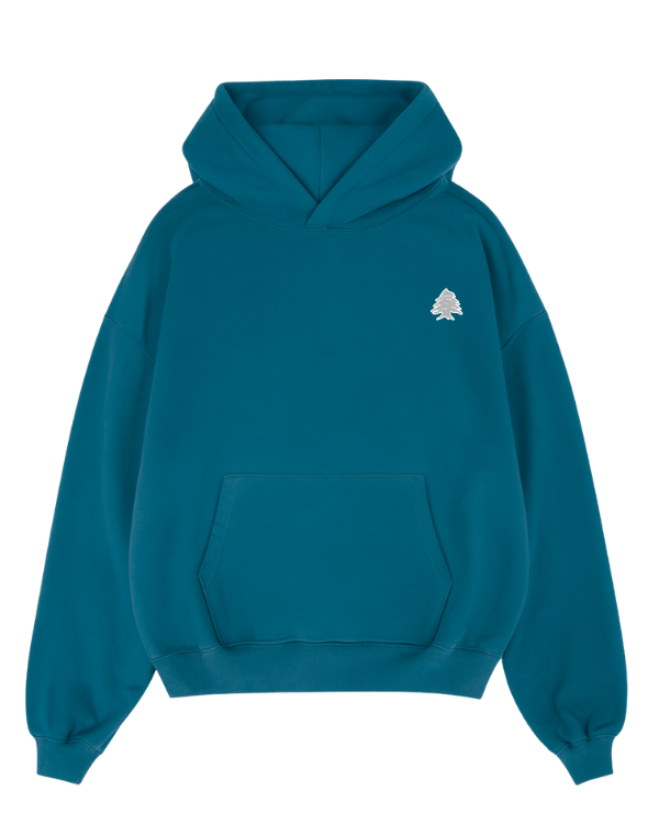 Lebanese Stamp Oversized Hoodie - Petroleum Blue [ Unisex ]