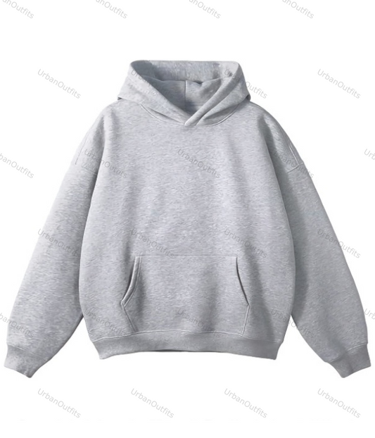 Gray mwans Oversized Plain Hoodie