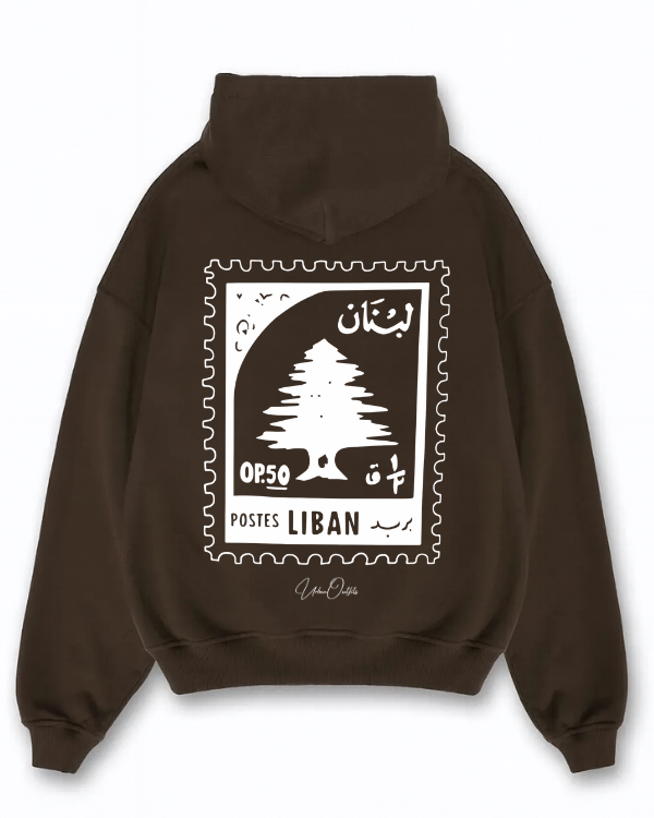 Lebanese Stamp Oversized Hoodie - Petroleum Blue [ Unisex ]
