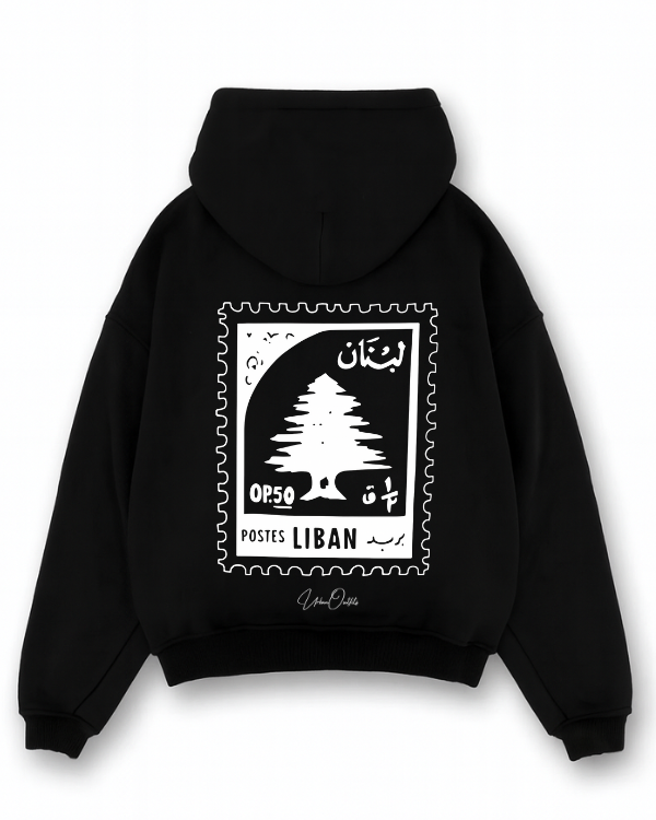 Lebanese Stamp Oversized Hoodie - Petroleum Blue [ Unisex ]