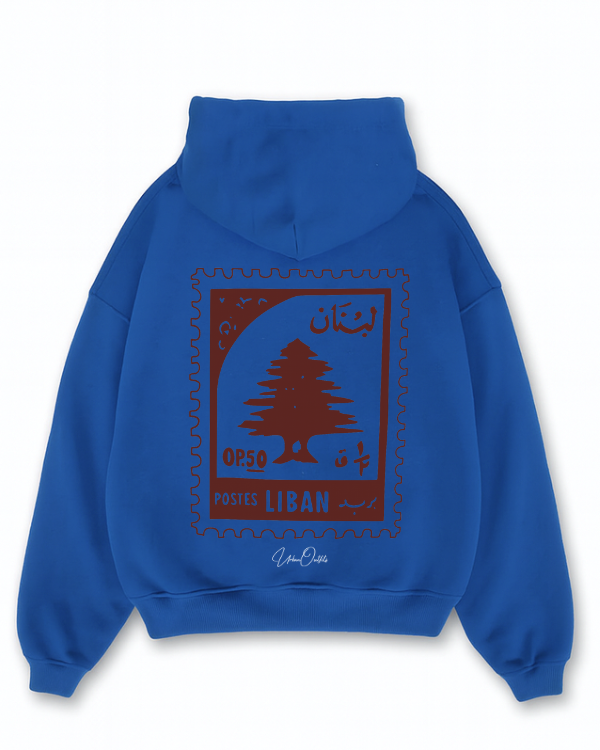 Lebanese Stamp Oversized Hoodie - Royal Blue [ Unisex ]