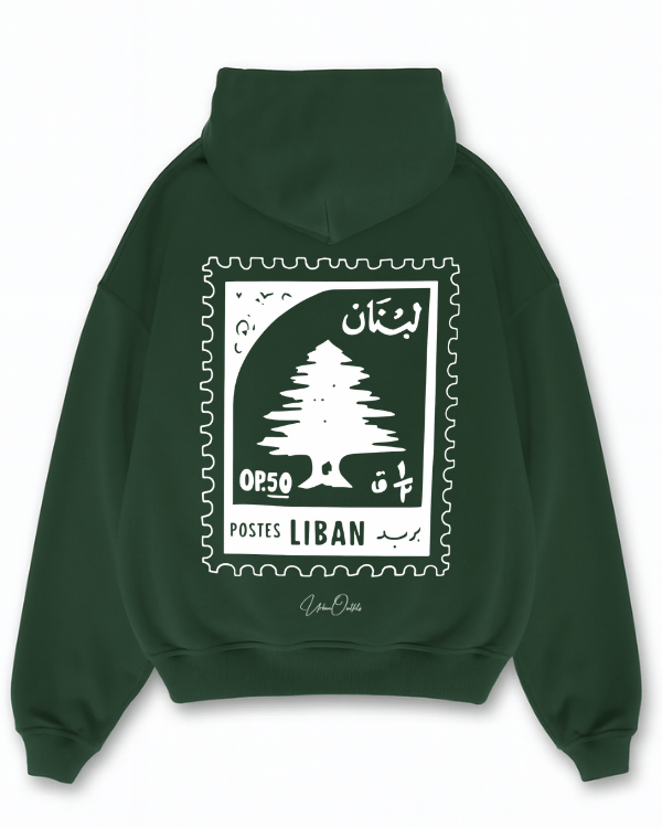 Lebanese Stamp Oversized Hoodie - Petroleum Blue [ Unisex ]