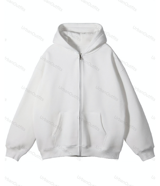 ' White 'Oversized Plain Zipper