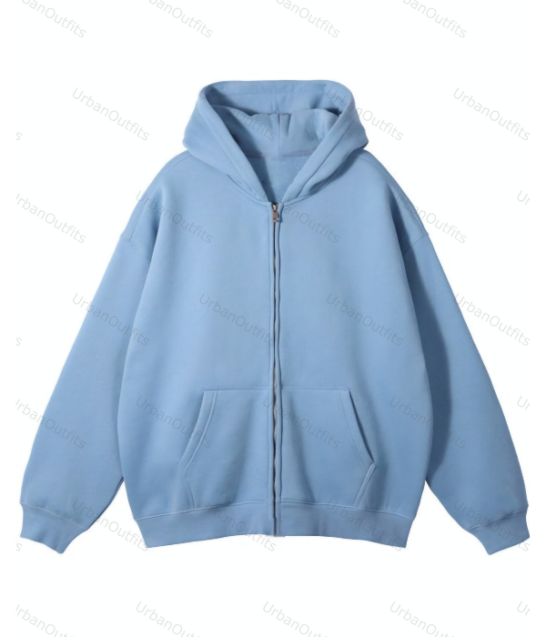 'Baby blue 'Oversized Plain Zipper