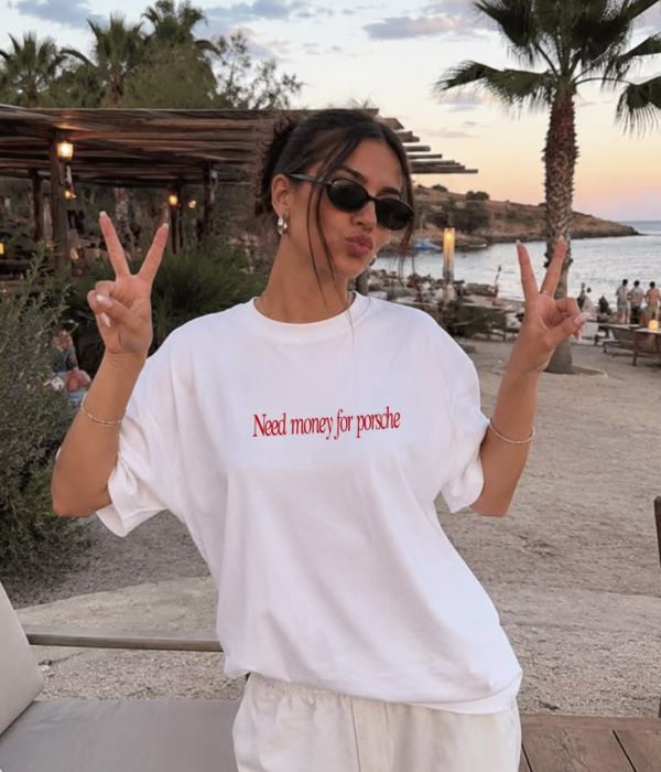NEED MONEY FOR PORSCHE - Women Oversized T-shirt