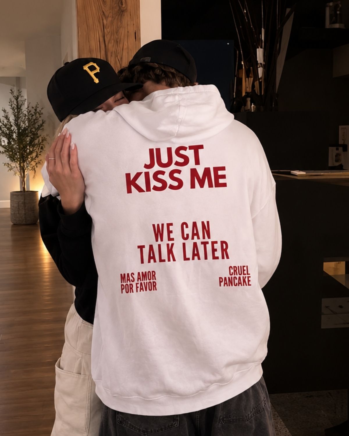 JUST KISS ME WE CAN TALK LATER - Oversized Hoodie [ Unisex ]