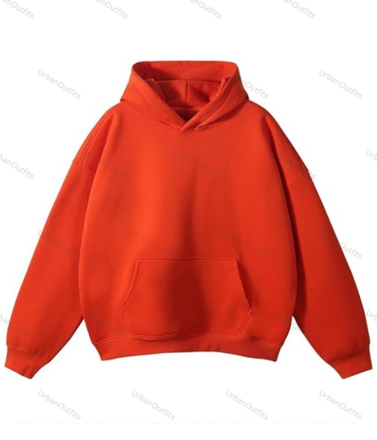 'Orange ' Oversized Plain Hoodie