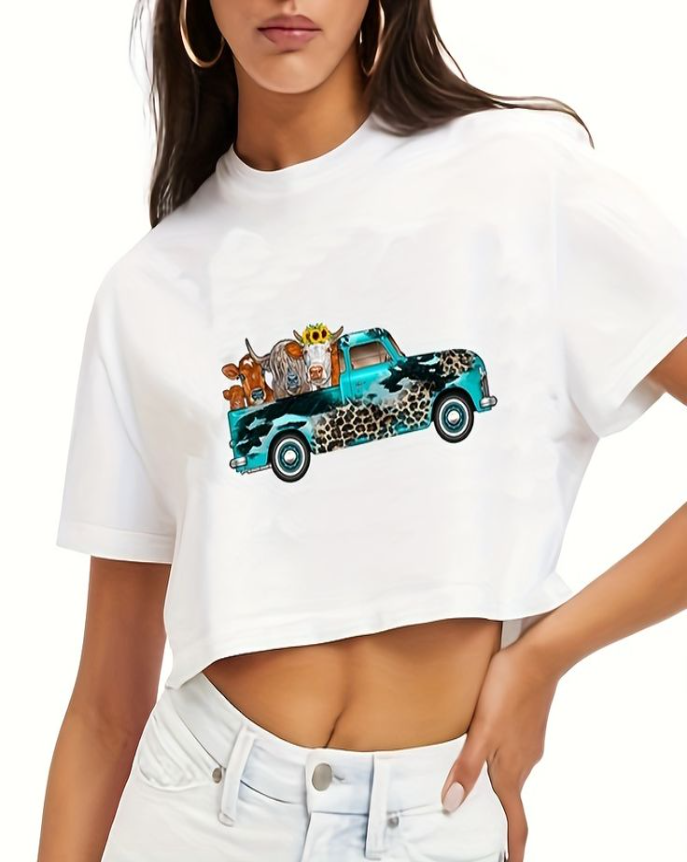 Car Oversized Crop Top