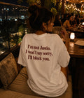 i'm not justin - Women Oversized T-shirt