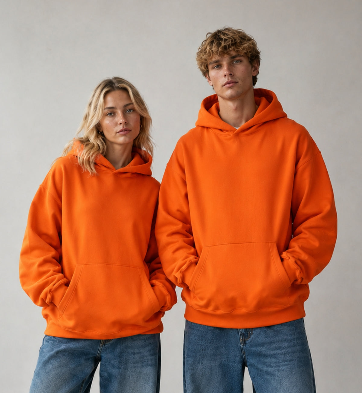 Basic Oversized Hoodie - ORANGE