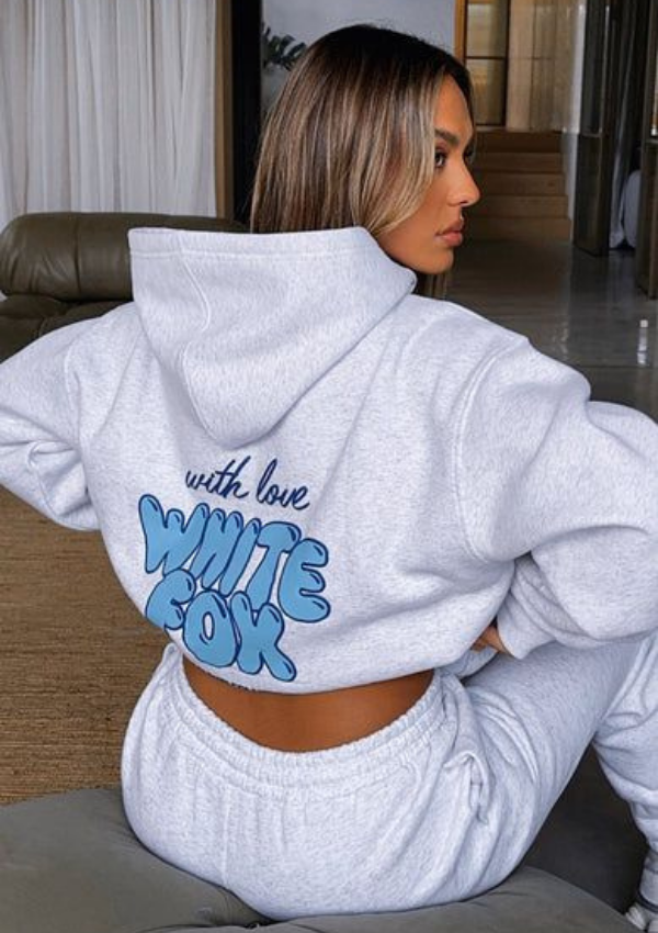 White Fox with Love - Women Oversized Set ( Hoodie +Sweatpant )