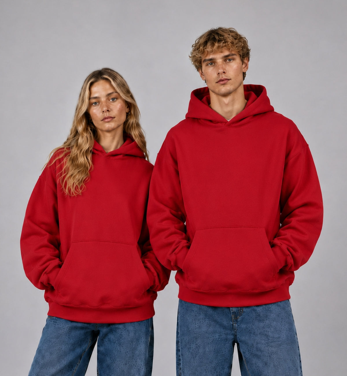 Basic Oversized Hoodie - RED