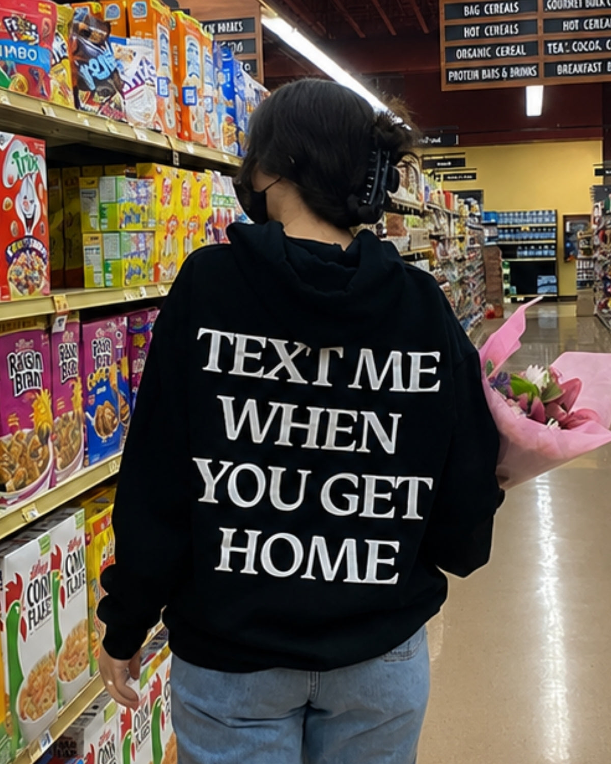 TEXT ME WHEN YOU GET HOME - Women Oversized Hoodie