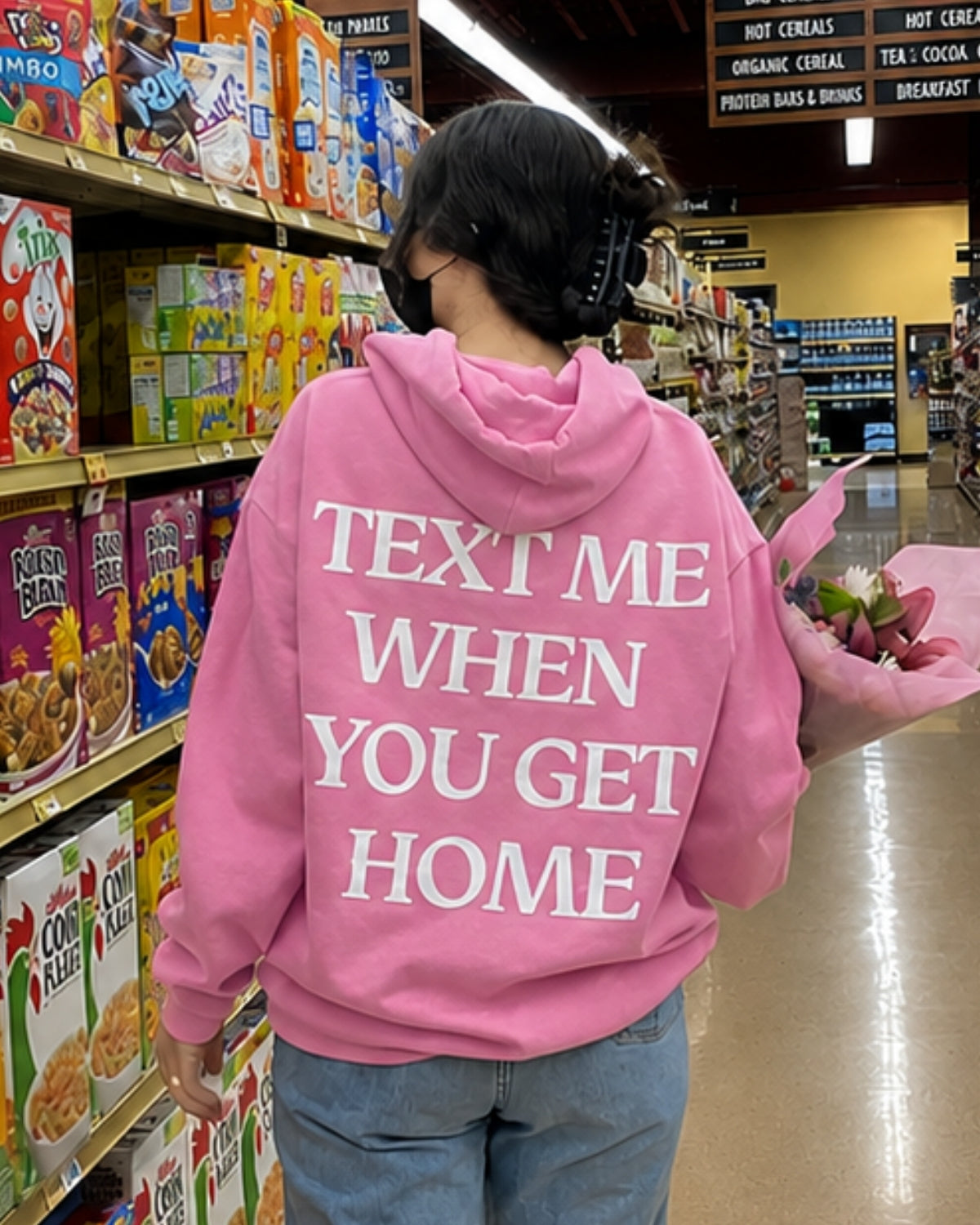 TEXT ME WHEN YOU GET HOME - Women Oversized Hoodie