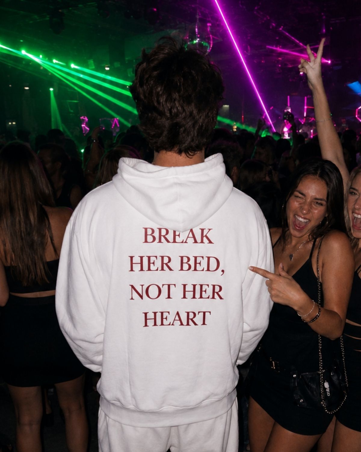 BREAK HER BED NOT HER HEART - Oversized Hoodie [ Unisex ]