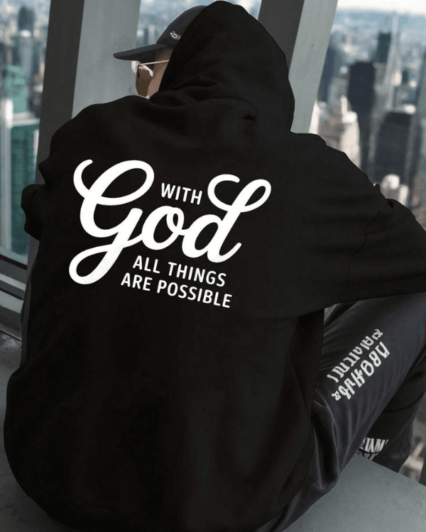 With God - Men Oversized Hoodie [ Unisex ]