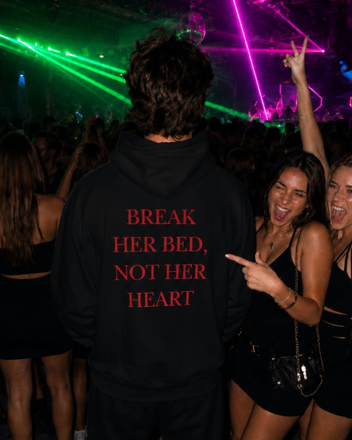 BREAK HER BED NOT HER HEART - Oversized Hoodie [ Unisex ]