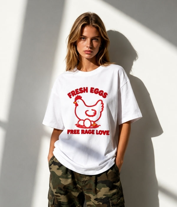 FRESH EGGS - Women Oversized T-shirt