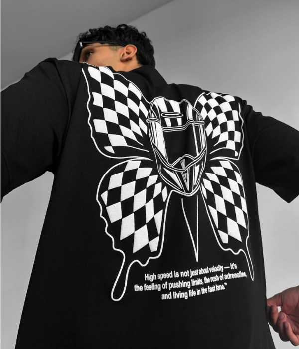 Racing Butterfly -  Men Oversized T-shirt [ Unisex ]