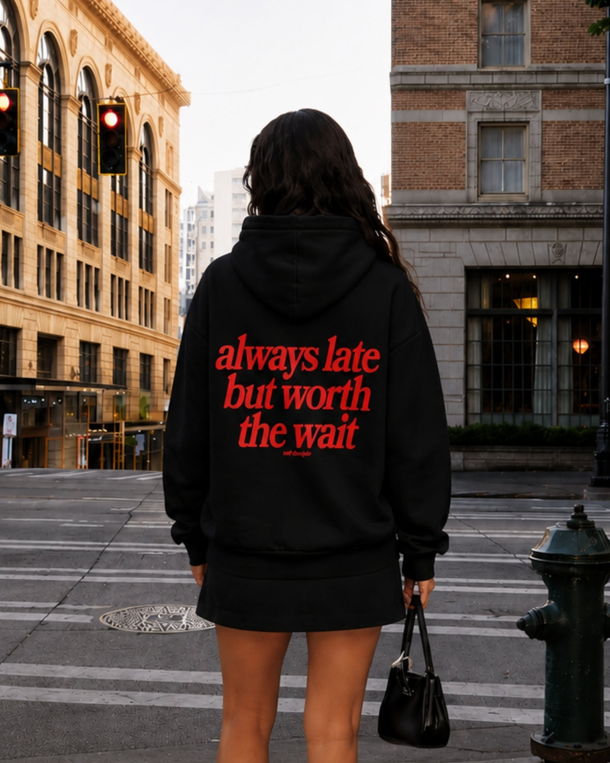 ALWAYS LATE BUT WORTH THE WAIT - Women Oversized Hoodie