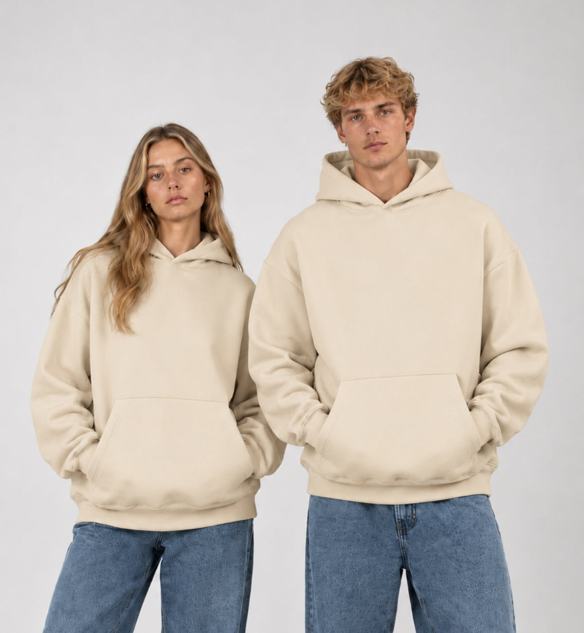 Basic Oversized Hoodie - BEIGE