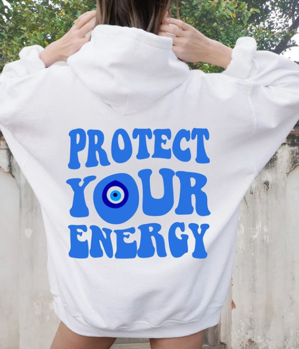 'Protect your energy ' Oversized Hoodie