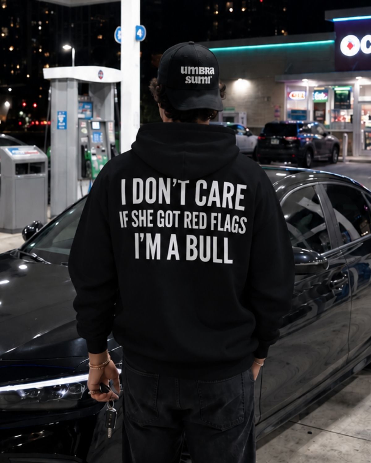 I DON'T CARE IF SHE GOT RED FLAGS I'M A BULL - Oversized Hoodie [ Unisex ]