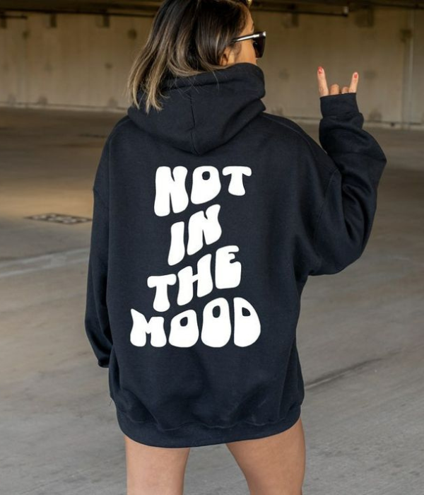 ' Not in the mood ' Oversized Hoodie