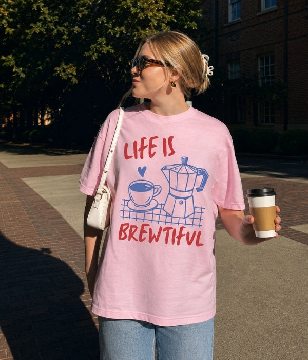 LIFE IS BREWTIFUL - Women Oversized T-shirt