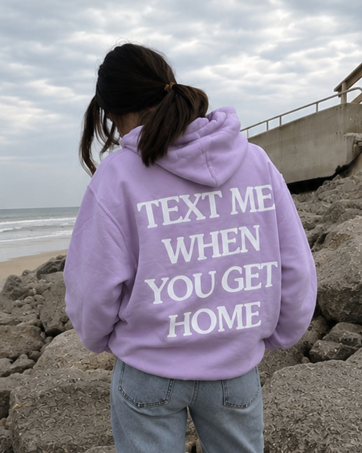 TEXT ME WHEN YOU GET HOME - Women Oversized Hoodie