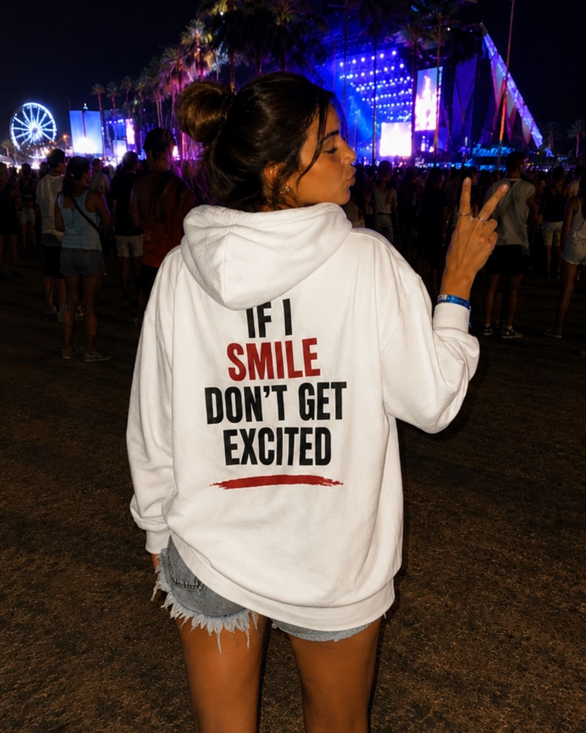 IF I SMILE DON'T BE EXCITED - Women Oversized Hoodie
