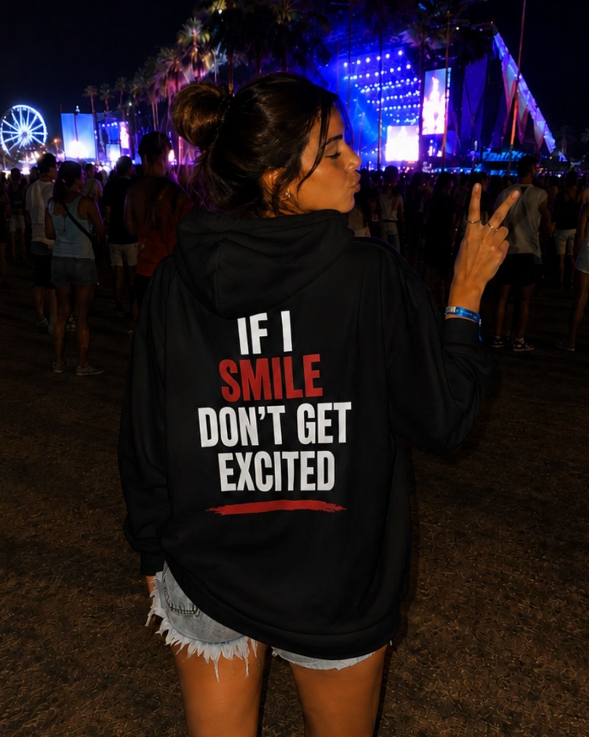 IF I SMILE DON'T BE EXCITED - Women Oversized Hoodie