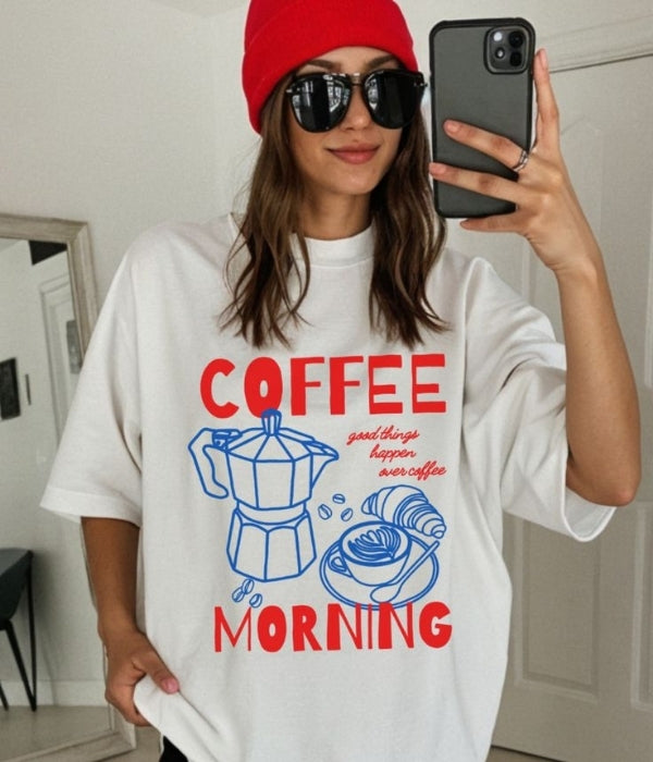 Coffee Morning - Women Oversized T-shirt