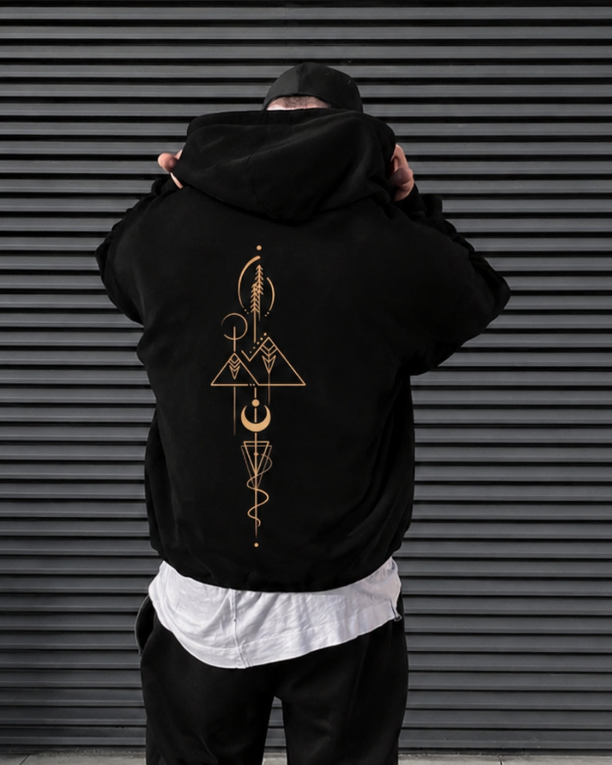 Geometric Spine - Oversized Hoodie [ Unisex ]