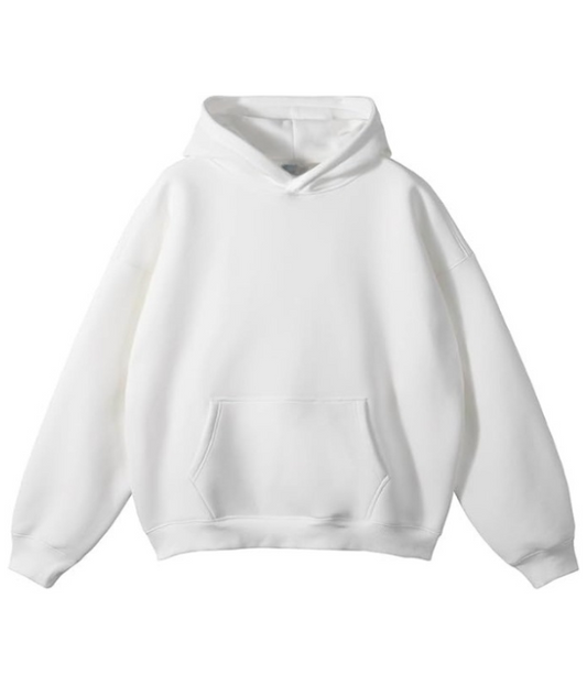 White Oversized Plain Hoodie