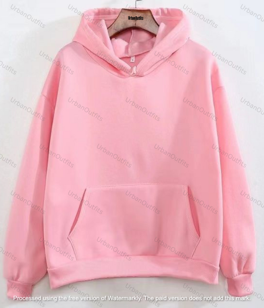 ' Baby Pink ' Oversized Plain Hoodie