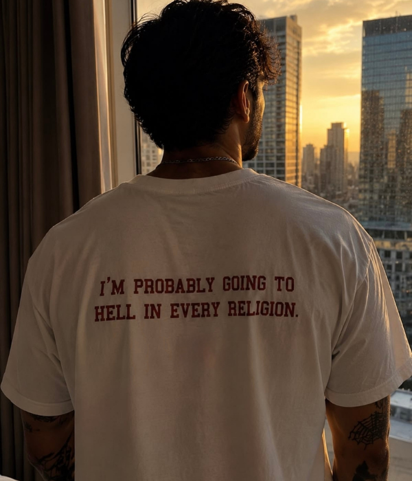 Going To Hell In Every Religion - Oversized T-shirt  [ Unisex ]