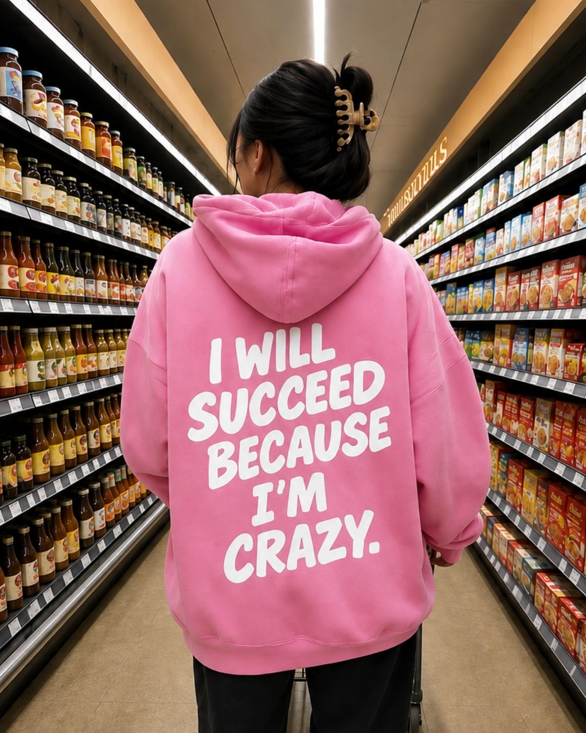 i will succeed because i'm crazy - Women Oversized Hoodie