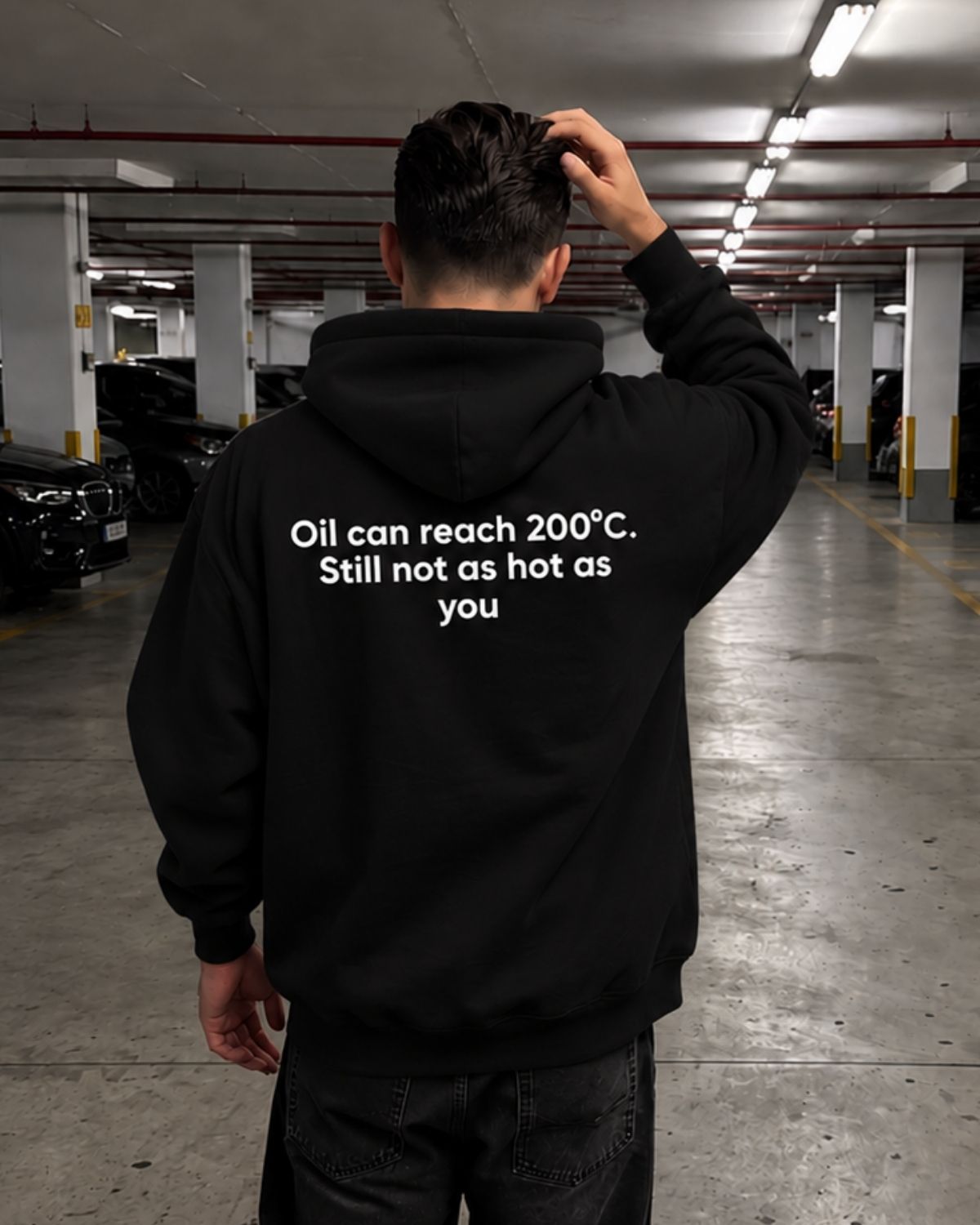 oil can reach 200c still not as hot as you- Oversized Hoodie [ Unisex ]