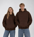 Basic Oversized Hoodie - DARK BROWN