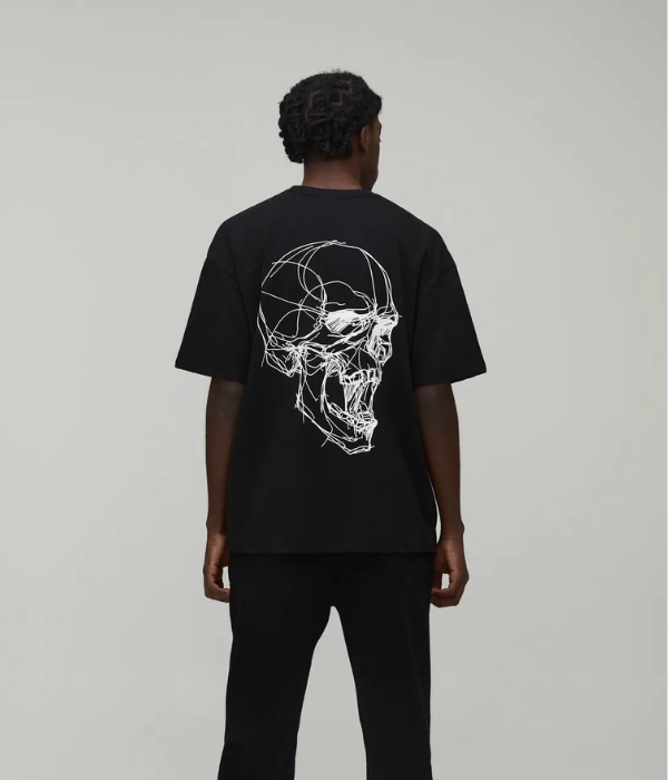 Scribble Skull  -  Men Oversized T-shirt [ Unisex ]